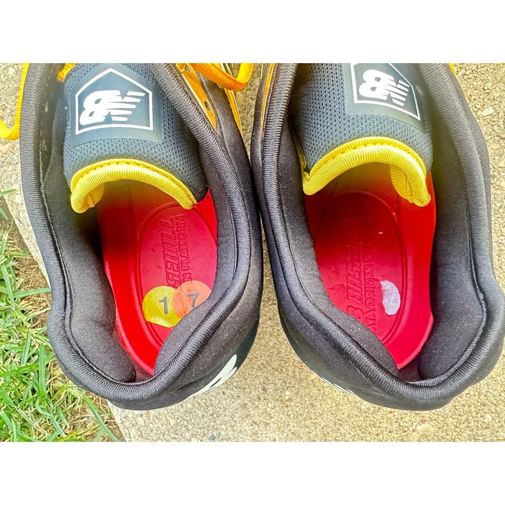 New Balance L3000BY4 Mens Baseball Cleats Black Yellow Size 17 2E‎